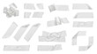 © Muhammad - Transparent adhesive tape strips collection, clear plastic scotch tape pieces with wrinkles, realistic sticky duct tape set for moodboards and mockups isolated PNG with Transparent Background