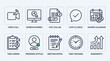 © Lipi - Icon set for remote work collaboration. video call active, screen sharing cursor, document collaboration, chat bubble with checkmark, shared calendar, task assignment and more vector icons.