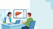 © aliefendi - Doctor explains liver health and World Hepatitis Day awareness on screen to patient, medical consultation