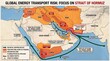 © habbi - Global energy transport risk focus on strait of hormuz map showing major oil shipping routes and high risk zones