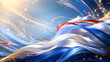 © Nugrah - Dynamic flowing ribbons in patriotic colors with golden light trails
