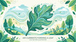 © Karto - Air currents forming a leaf illustration.