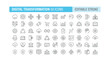 © Safa - Collection of 50 flat design digital transformation icons in editable stroke outline vector illustration style.