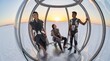 © BlackBridge Media - Diverse Team in Futuristic Bubble at Sunset