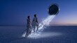 © BlackBridge Media - Two Figures Gazing at Portal to Cosmic Universe