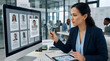 © mangolovemom - Recruiter hiring candidate resume human resource interview selection office computer magnifying glass, professional recruiter reviewing candidate resume computer screen with magnifying glass