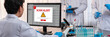 © InfiniteFlow - Cyber security software show alert of cyber attack for protection brisk. Danger from virus, phishing and cyber fraud.