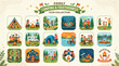 © Waqas - Family camping and togetherness icon collection for outdoor activities