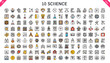 © Opurbo - Vintage Mechanical Engineering Equipment Silhouettes and Academic Scientific Research Laboratory Symbol Icons Grid Sheet for Technical Manual Publications