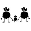 © priyasivakumar - beetroot family father mother and son cute family printable silhouette.eps