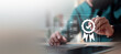 © kunakorn - Quality assurance and ISO certification standard concept. Businessman working on laptop with digital badge icon.