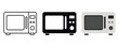 © LiponFX - Kitchen microwave oven appliance icon set with microwave appliance electronics