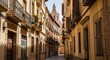 © Kipli - Charming Spanish Street Scene - Historic Architecture and Sunlight in Spain.