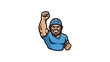 © Marsya - Aggressive Male Character Illustration with Raised Fist for Sports Mascot Design