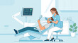 © putang - Dentist treating patient with dental instruments and monitor in clinic room