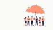 © Tokoberkah - Business Team Protected by Large Umbrella for Insurance and Safety Concept Illustration
