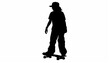 © Ubaid - Skater in silhouette wears cap rides board with style