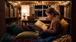 © shen - Young Girl Reading in Bedroom