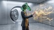 © BlackBridge Media - Horse Head Businessman Analyzing Financial Data Dashboard
