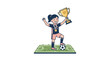 © Ahmad - Soccer player holding trophy cup high.