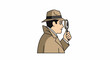 © riskadelaraw - Man in hat holding magnifying glass.