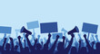 © Purnomo Semlirick - Protest Crowd Silhouette Concept Vector Illustration Design for Social Activism and Public Demonstration Awareness Campaign 4