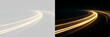 © Oleg - Transparent png overlay with glowing golden light streaks creating a dynamic futuristic motion effect with abstract energy flow on a transparent background speed neon streak fast technology
