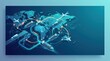© Tom - Global logistics network showcases air and sea transportation with digital connections for efficient delivery and supply chain management