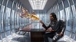 © BlackBridge Media - Professional Woman Holding Golden Fish with Rainbow Fins