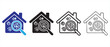© Tanjir Ahmed - Home inspection vector set illustrating house with virus germs and magnifying glass for checkups.