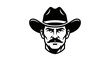 © hauzan hibatullah - A black and white illustration of a man wearing a wide brimmed hat