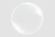 © Anna Nasiedkina - Transparent png of a single realistic soap bubble with iridescent highlights and subtle light reflections isolated on transparent background for clean and fresh design overlays water liquid air bathe