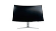 © Ridwan - Sleek black computer monitor with a slim bezel perched on a modern silver stand against a white background