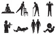 © MstShapla - Elderly Fitness and Senior Citizens Active Healthy Lifestyle Silhouette Vector Icon Set