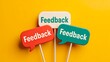 © Raza - Colorful feedback speech bubbles representing customer review and opinion concept