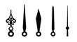 © Noman - Vintage clock hands collection, black silhouette watch hand set, antique time indicator vectors for clock face design and horology projects