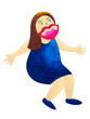 © Benjavisa Ruangvaree - woman young female gossip communication secret news conversation lifestyle expression talking message mouth speak art design illustration watercolor painting mind health mental cartoon white isolated
