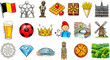 © brthd - belgium belgia icon pack of colored pencils crayons european country tourism, identity, attraction, symbol