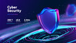 © Oleg - Cybersecurity Security Protection Shield Technology Network For Cloud Service Branding, Enterprise Monitoring, Access Control, Risk Management, And Reliable Digital Operations. Vector Illustration.