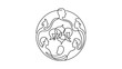 © Three - Continuous line art illustration of a diverse group of people brainstorming ideas.