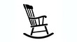 © Ciki - Simple black rocking chair icon.