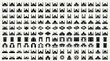© Mujahid - Collection of various mosque architecture icons on light gray background