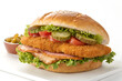 © O - Pork tenderloin sandwich oversized breaded cutlet
