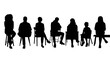 © Nowshad - Silhouette group of people sitting in a row having discussion isolated on transparent background, Vector