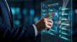 © Pixel - Businessman interacting with virtual project management interface