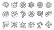 © muhammad - Technology and digital brain development thin line icons.