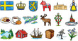 © brthd - Sweden icon pack of colored pencils crayons european country tourism, identity, attraction, symbol