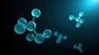© Arnab Dey - clean, scientific 3D render of transparent blue molecules in a tetrahedral arrangement, symbolizing chemistry, biotechnology, and medical innovation with a dark, futuristic aesthetic