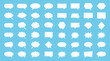 © maaz - A large collection of various white speech bubble shapes arranged neatly against a soft blue background