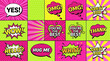 © Ali's Art - Vibrant Vector Speech Bubbles with Exciting Messages on Colorful Backgrounds
